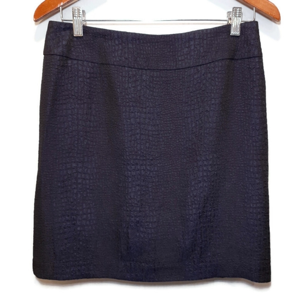 💠TRISTAN Textured Snake Print Mini Pencil Skirt Dark Navy Above Knee